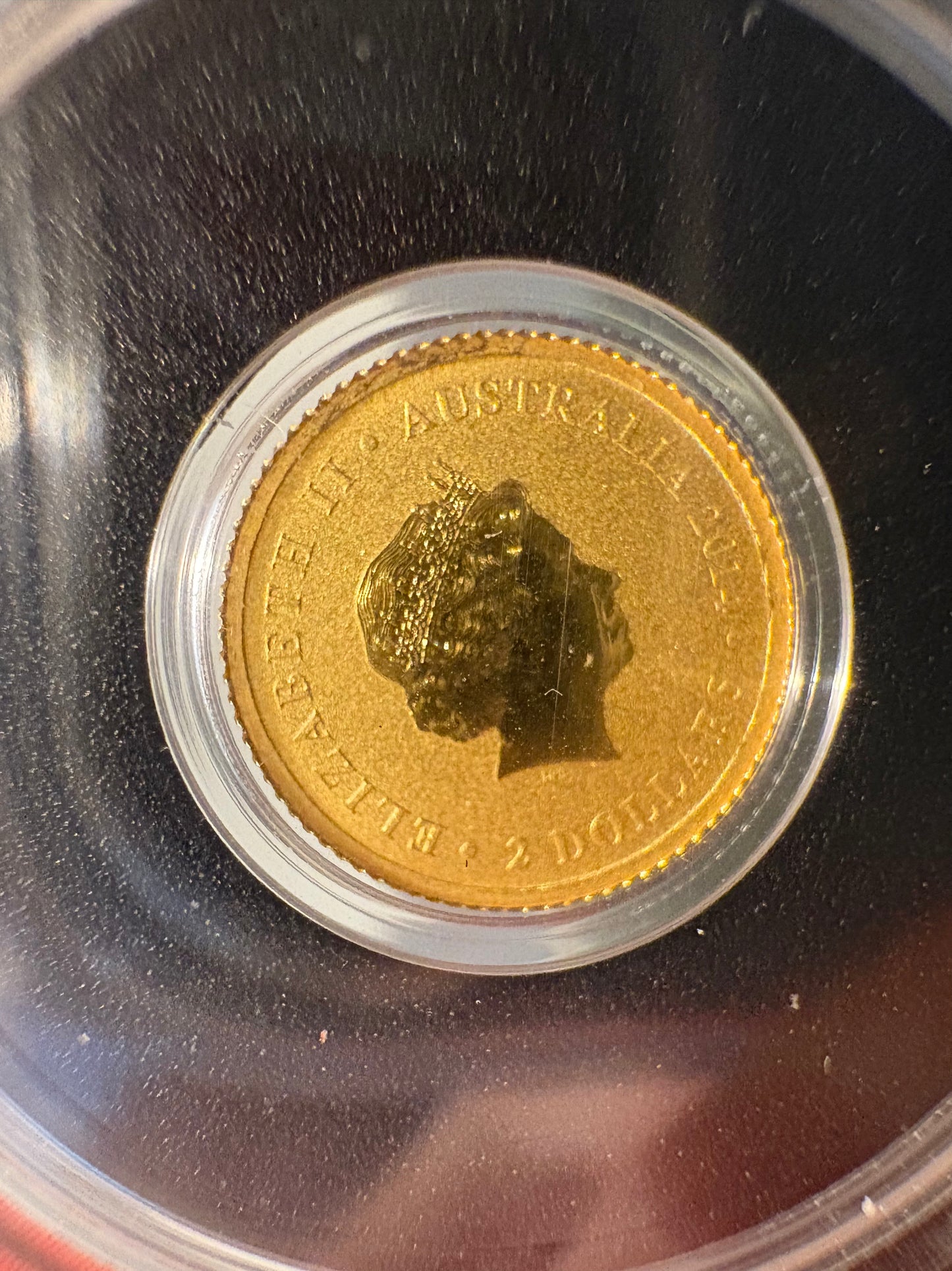 2014 $2 Australian Kangaroo Miniature Gold coin .5 grams