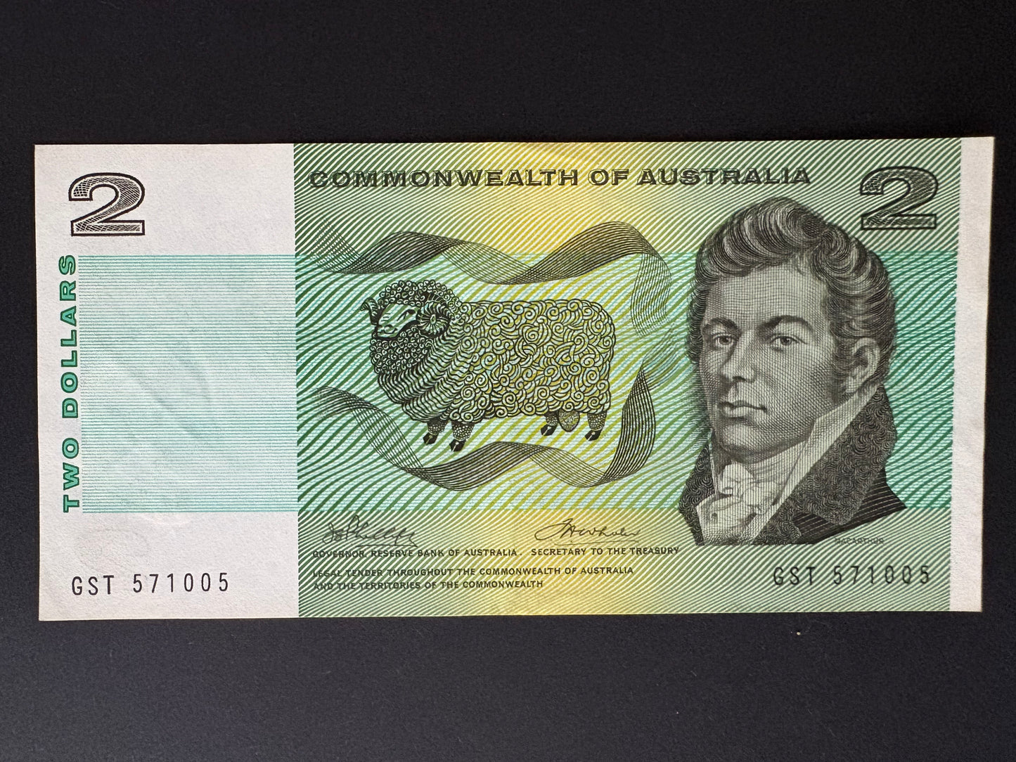 1972 $2 Australia Paper Banknote - Phillips Wheeler COA GST 571005