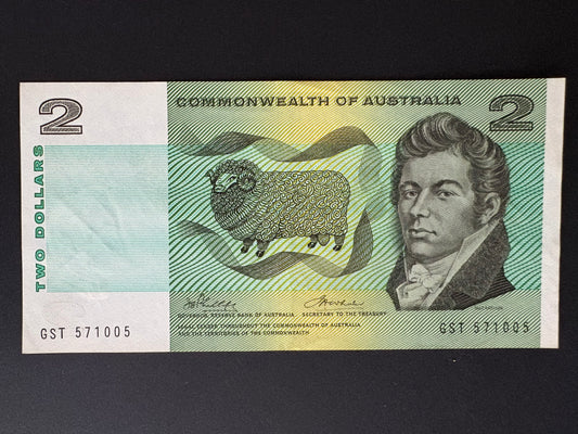 1972 $2 Australia Paper Banknote - Phillips Wheeler COA GST 571005