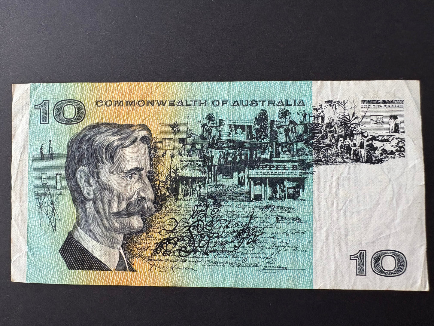 1974 $10 Australia Paper Banknote - Phillips Wheeler
