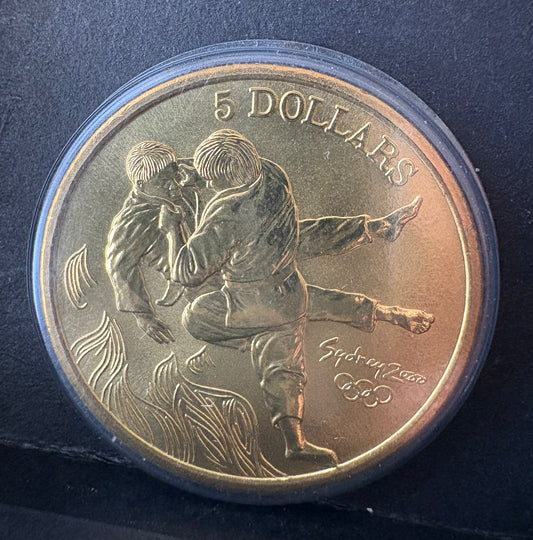 2000 $5 Sydney Olympic Gold Commemorative Coin - Judo