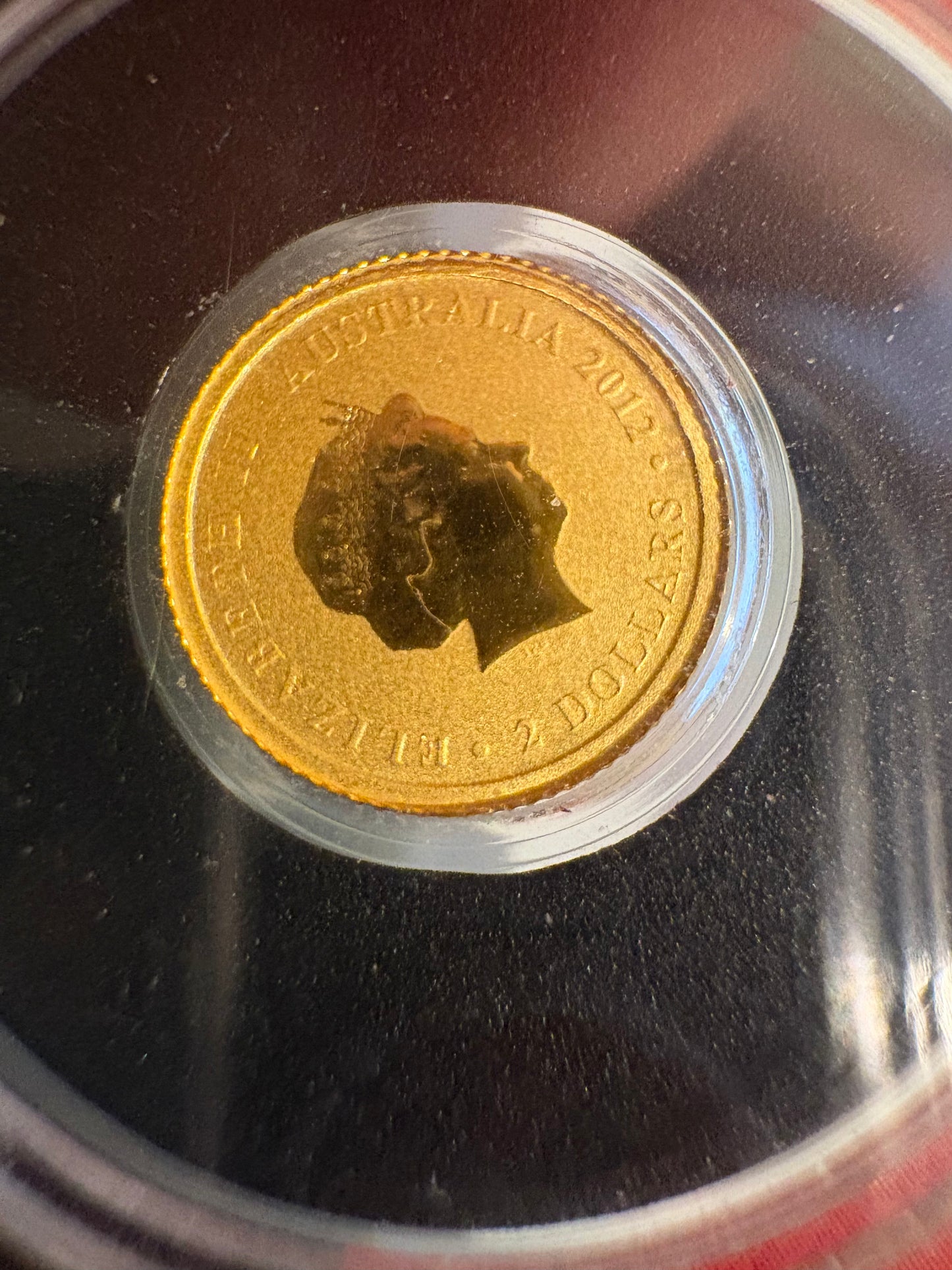 2012 $2 Australian Kangaroo Miniature Gold coin .5 grams