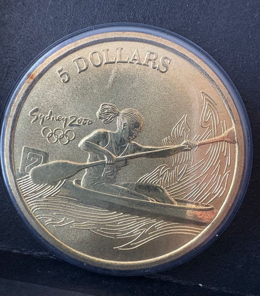 2000 $5 Sydney Olympic Gold Commemorative Coin - Canoe / Kayak