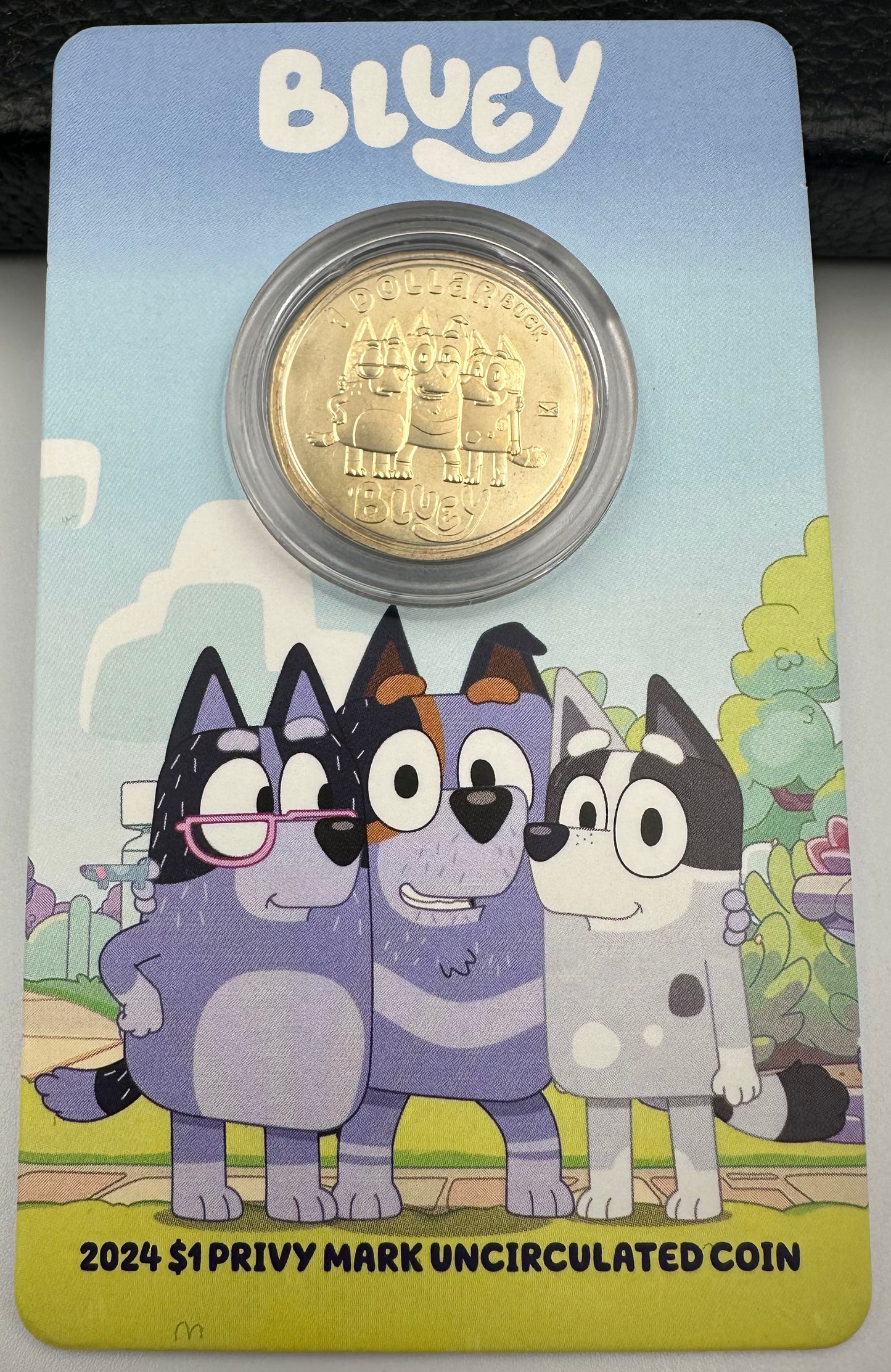 2024 Bluey Dollarbucks $1 Privy Mark Coin-in-Card – Stripe, Trixie and Nana