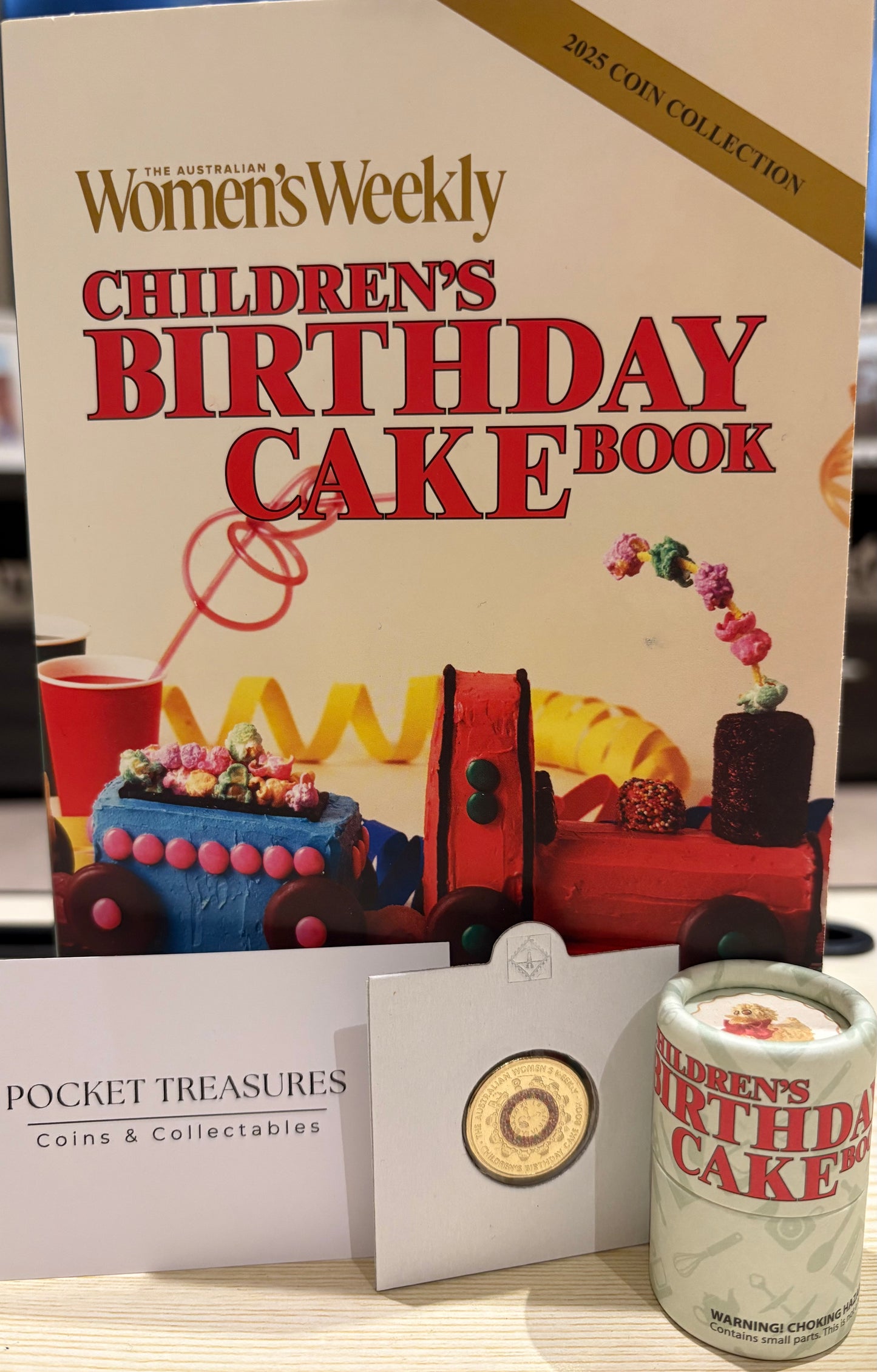 2025 Women's Weekly Children's Cookbook $1 Folder & Tube set with BONUS COLOURED $2 COIN