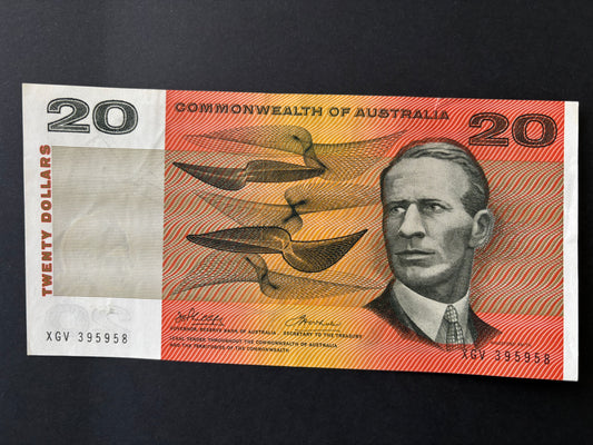 1972 $20 Australia Paper Banknote - Phillips Wheeler XGV 395958