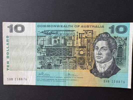1974 $10 Australia Paper Banknote - Phillips Wheeler