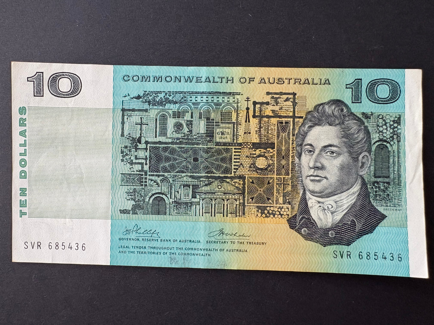 1974 $10 Australia Paper Banknote - Phillips Wheeler