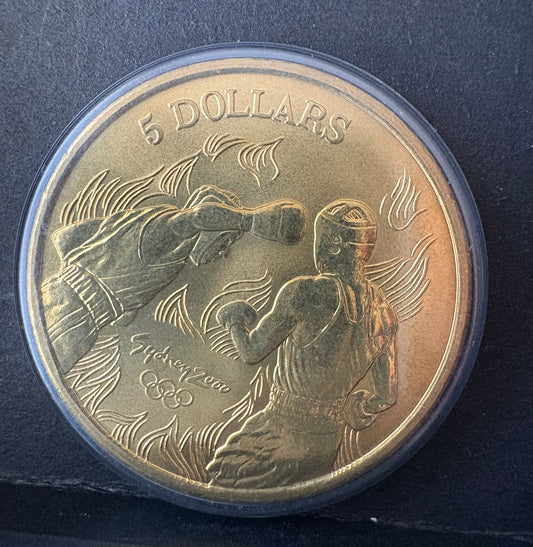 2000 $5 Sydney Olympic Gold Commemorative Coin - Boxing