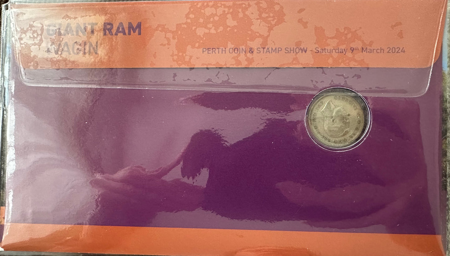 2024 Perth Coin Show PNCs - Giant RAM Wagin - Number 078/300