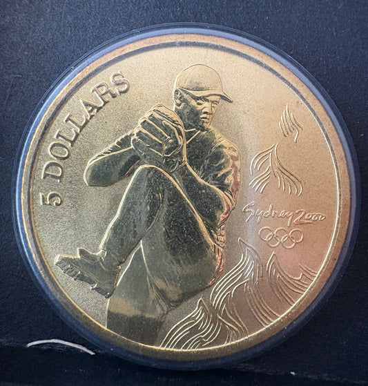 2000 $5 Sydney Olympic Gold Commemorative Coin - Baseball