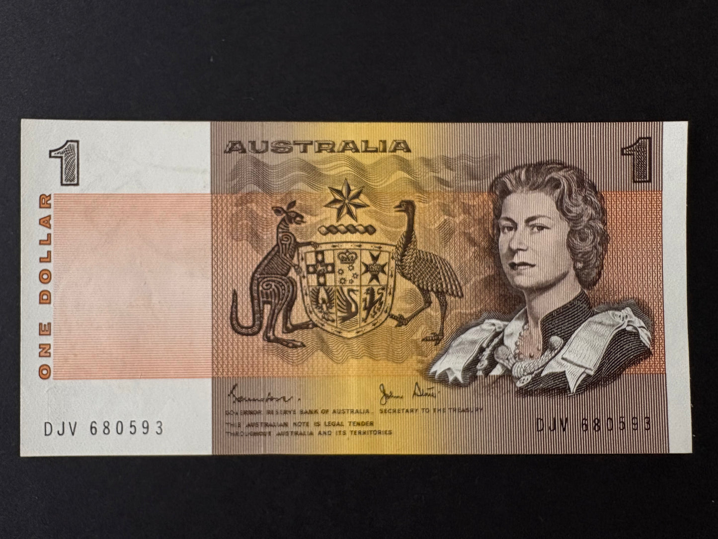 1982 $1 Australia Paper Banknote - Johnston Stone - Uncirculated