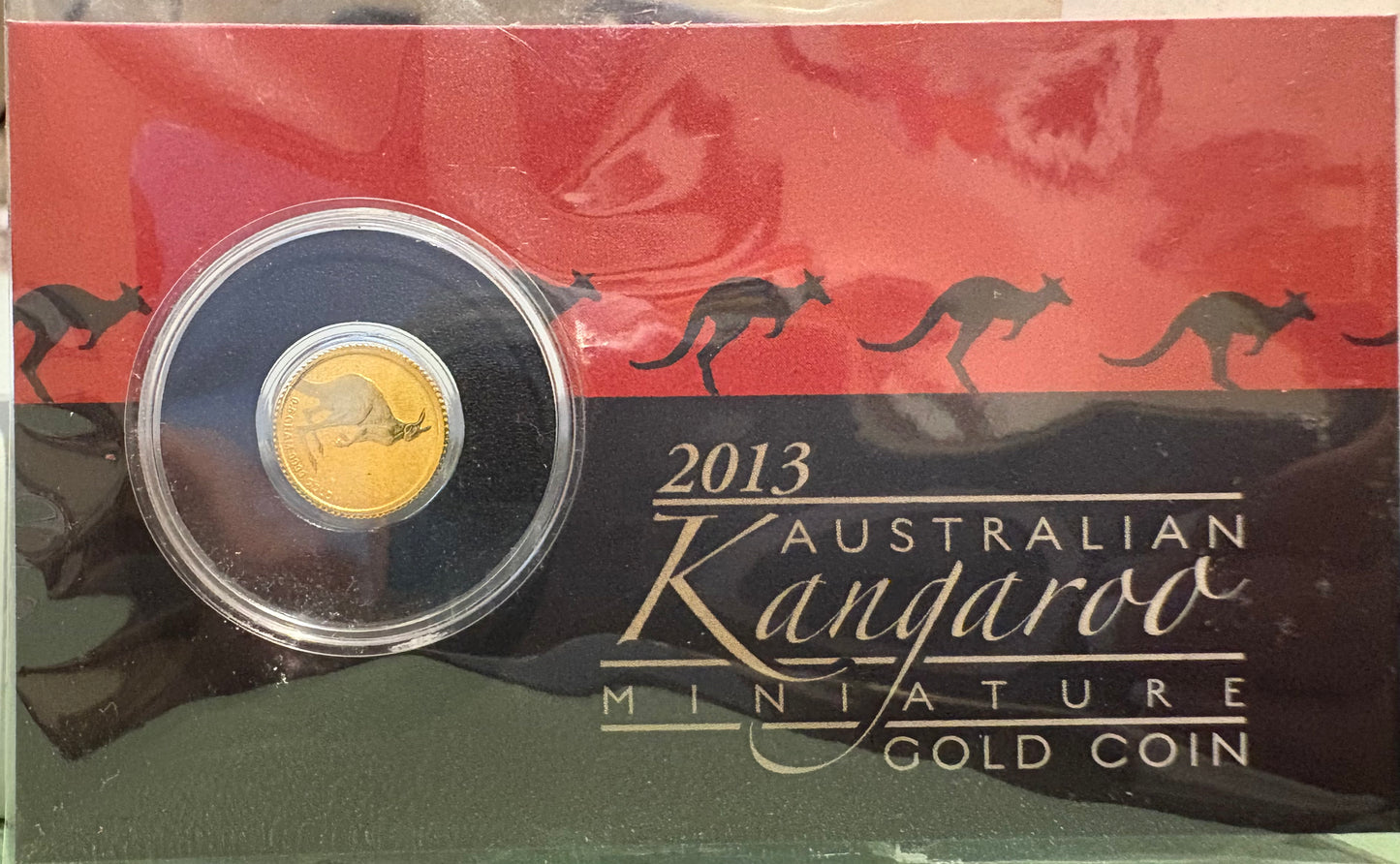 2013 $2 Australian Kangaroo Miniature Gold coin .5 grams