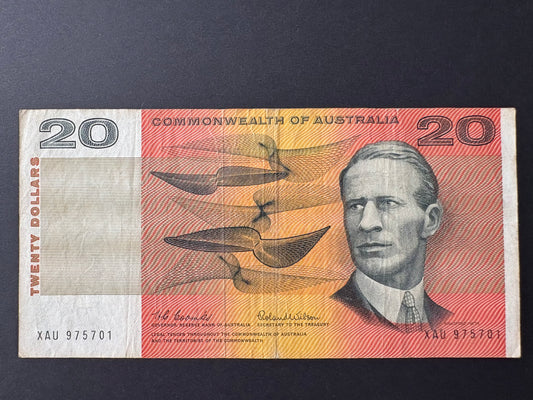 1966 $20 Australia Paper Banknote - Coombs Wilson XAU 975701