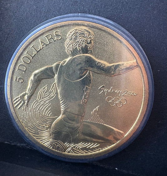 2000 $5 Sydney Olympic Gold Commemorative Coin - Triathlon