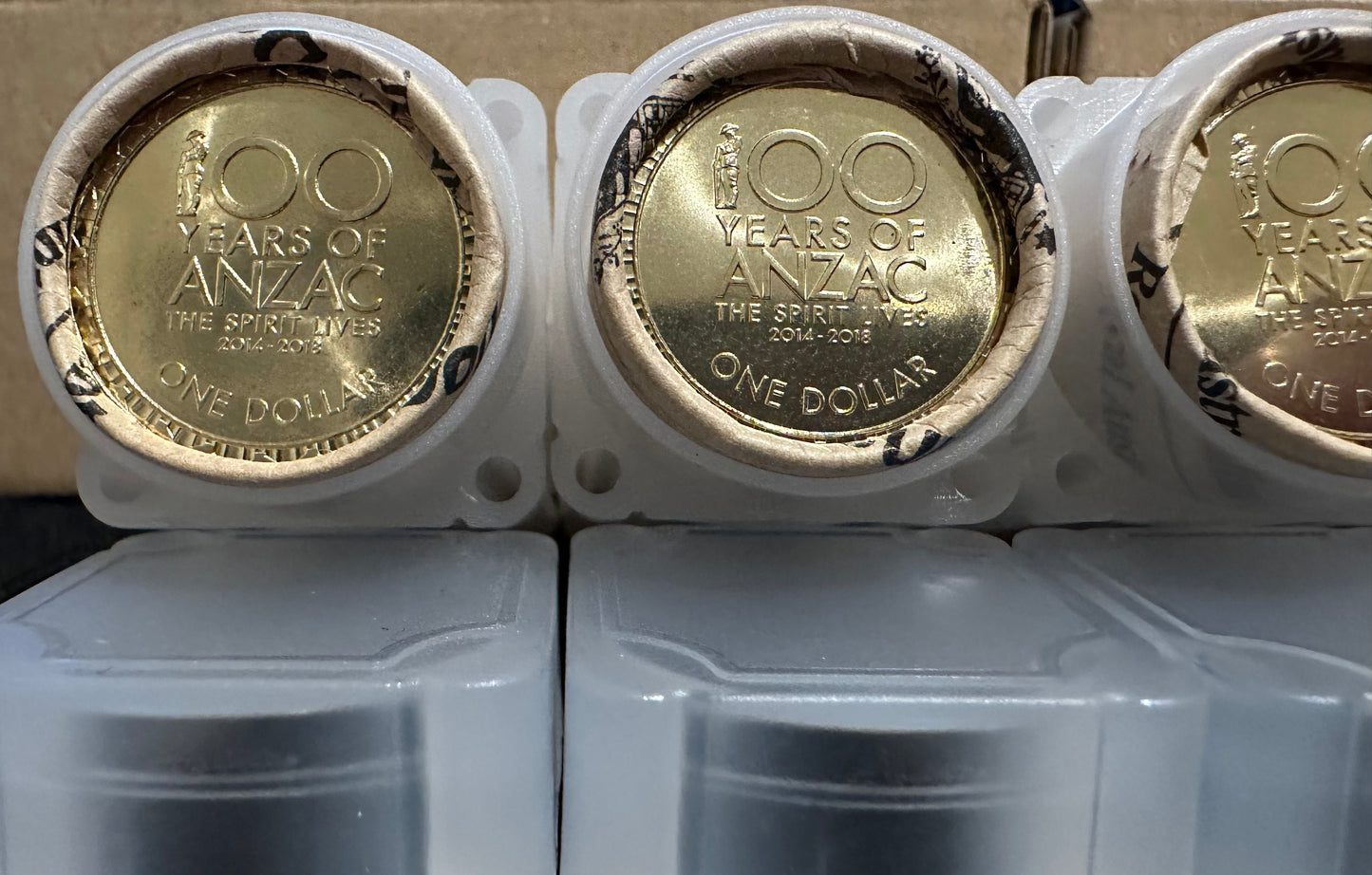 2014 - 2018 The Spirit Lives 100 Years of ANZAC One Dollar ($1) Australian Decimal Mint Rolls Set