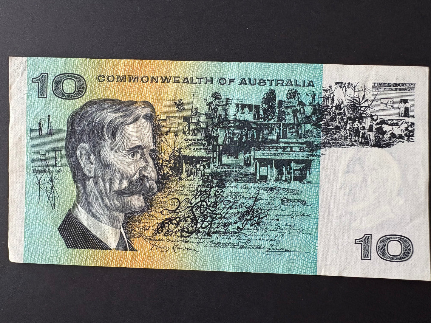 1974 $10 Australia Paper Banknote - Phillips Wheeler