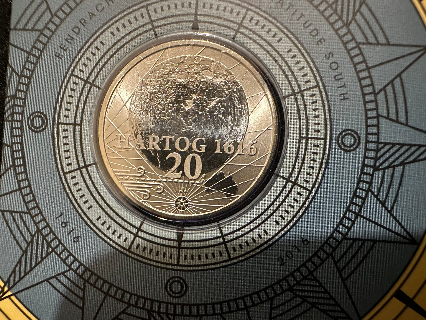 2016 400th Anniversary Dirk Hartog Landfall Twenty 20 cent Uncirculated Coin on card