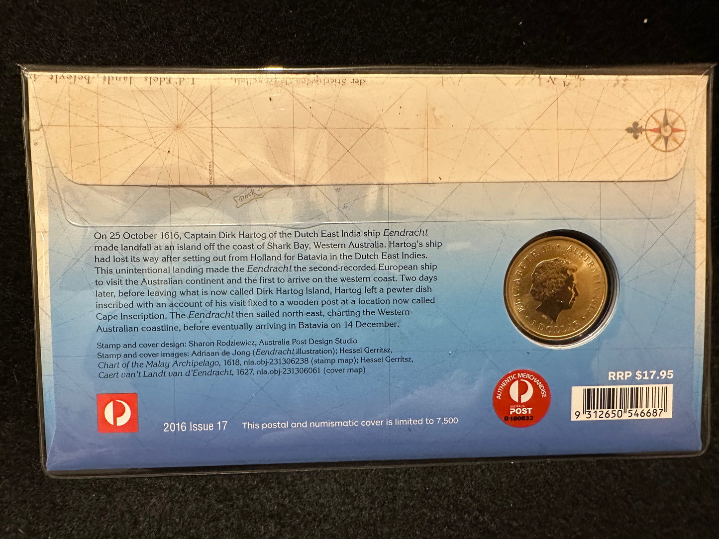 2016 Dirk Hartogs 400 Years - $1 Dollar Coin PNC