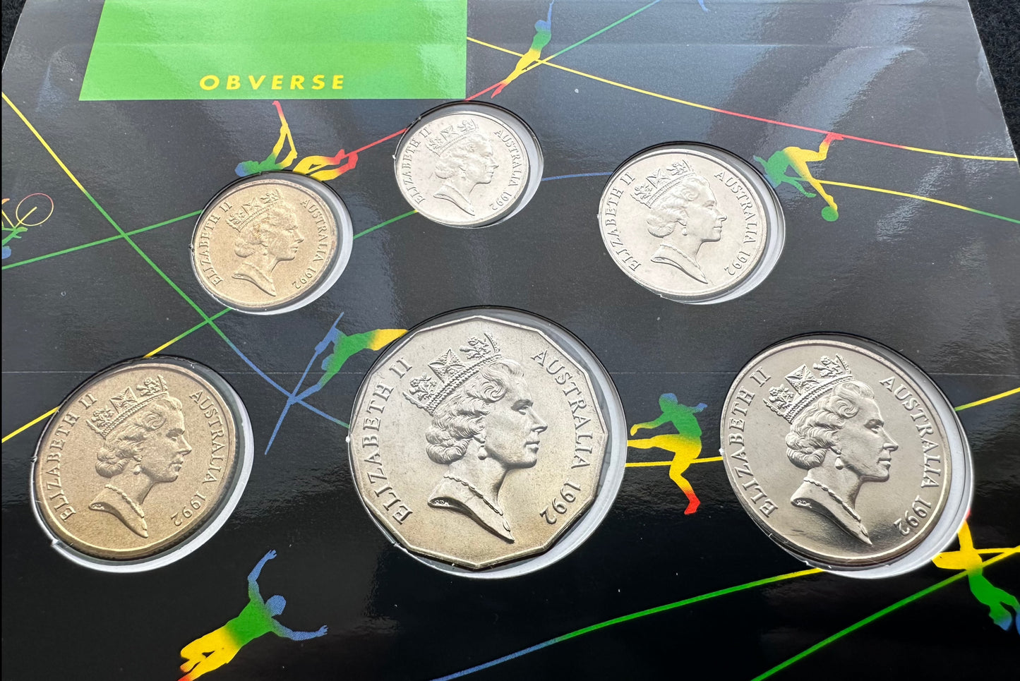 1992 Royal Australian Mint Olympic Uncirculated Six Coin Year Set
