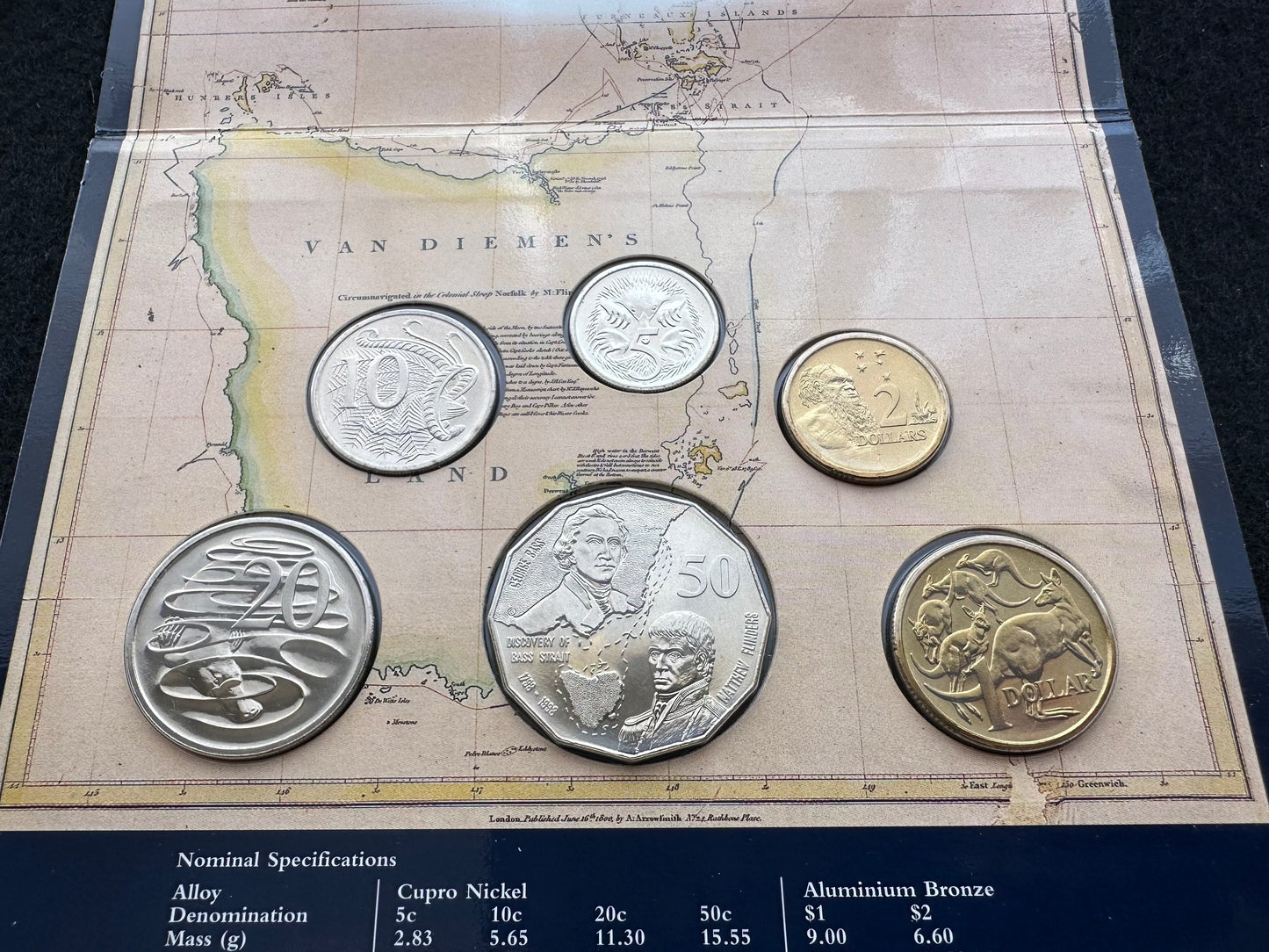 1998 Royal Australian Mint Bass & Flinders Uncirculated Six Coin Year Set