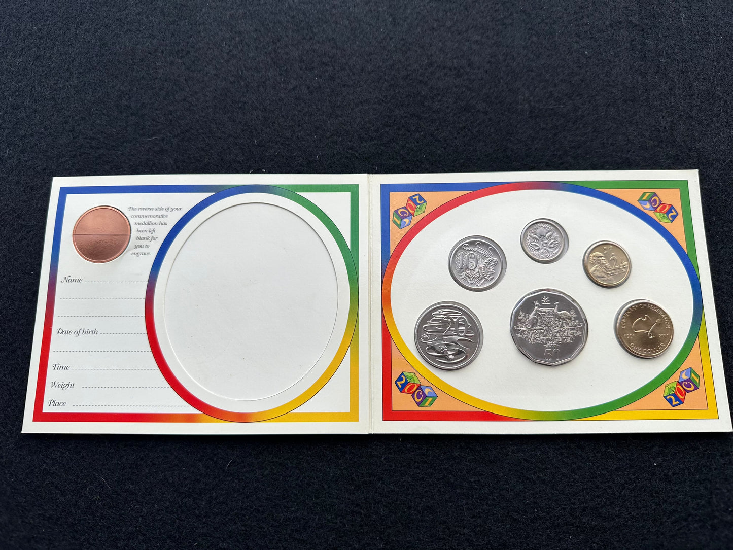 2001 Royal Australian Mint Baby Coin Year Set Uncirculated Six Coins