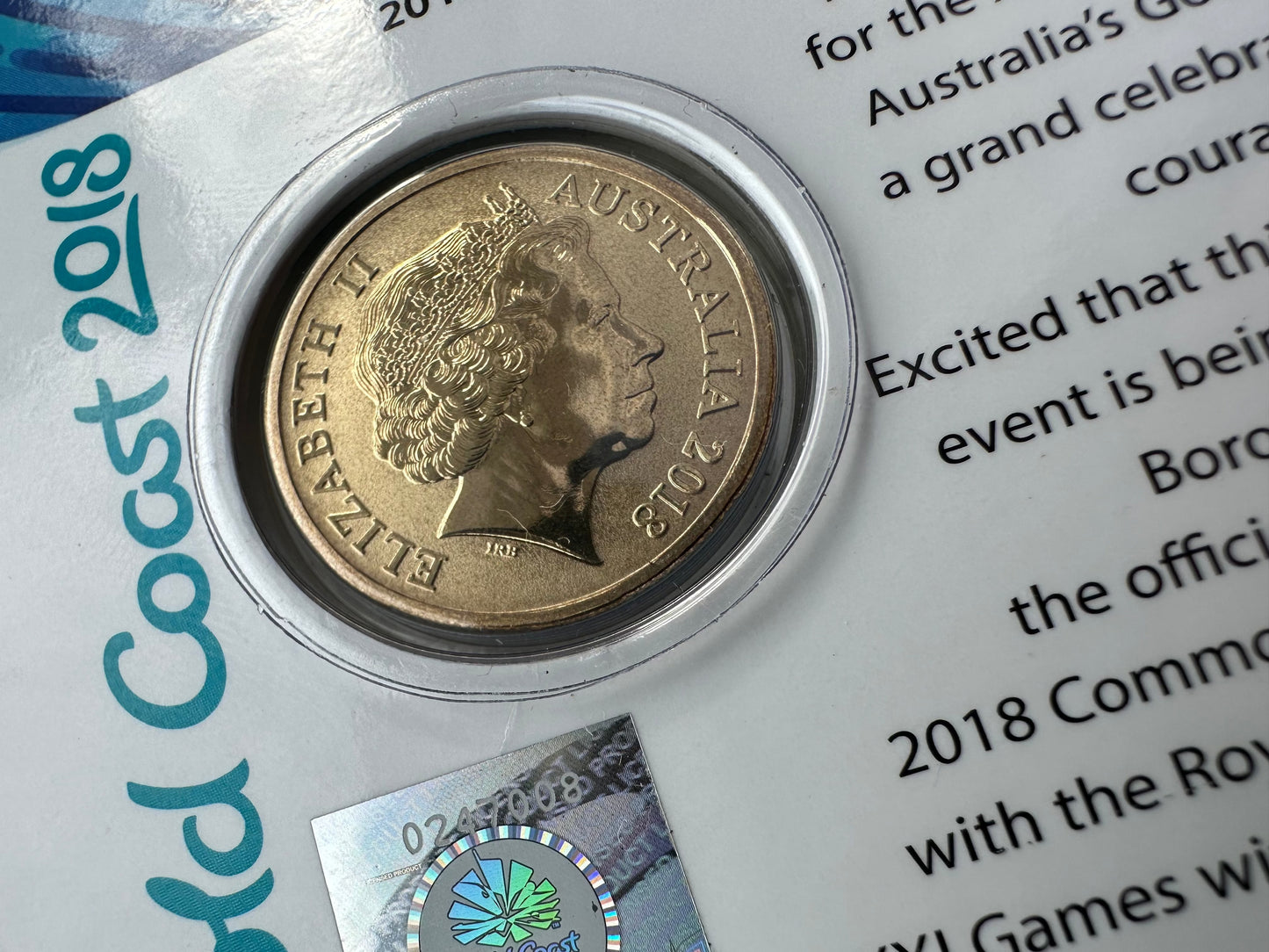 2018 $1 One Dollar XXI Commonwealth Games - Borobi Frosted Unc Coin