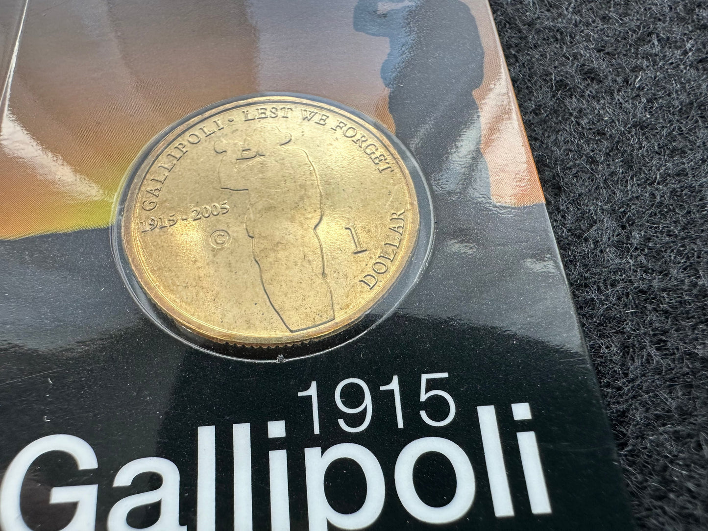 2005 $1 Gallipoli 1915 - 2005 C Mintmark Unc Coin in RAM Card