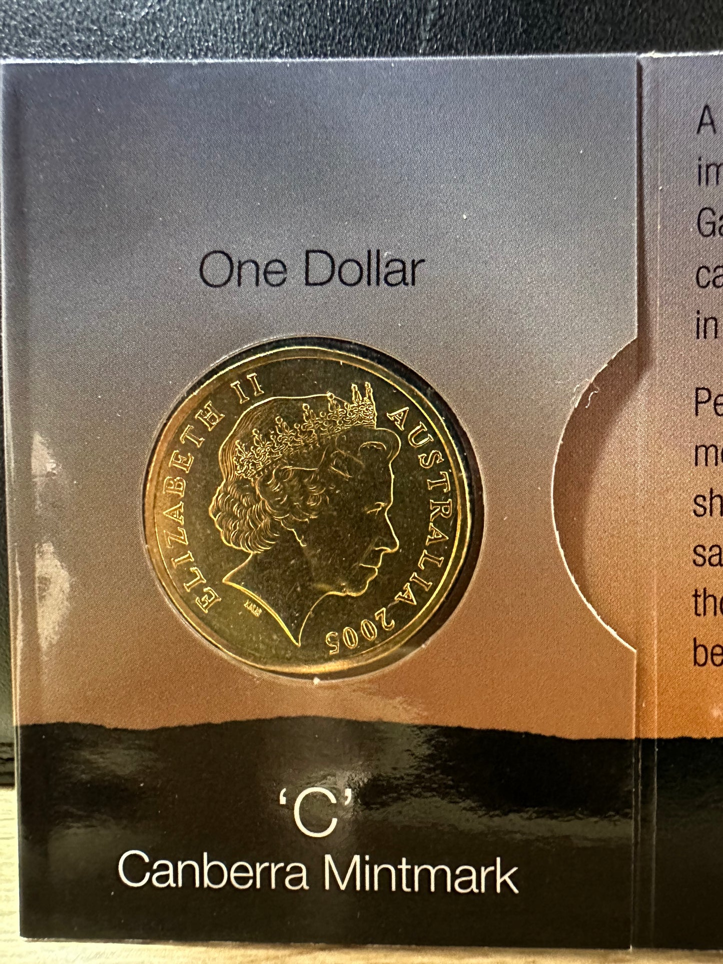 2005 $1 Gallipoli 1915 - 2005 C Mintmark Unc Coin in RAM Card