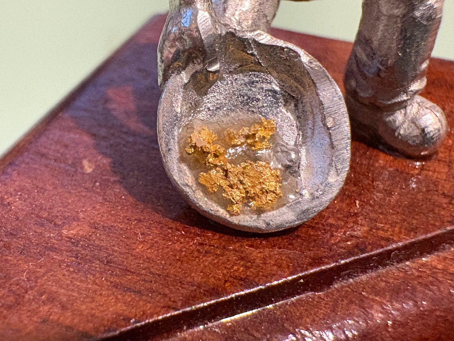 Pewter Gold Prospector with "Pocket Treasure Gold Nugget"