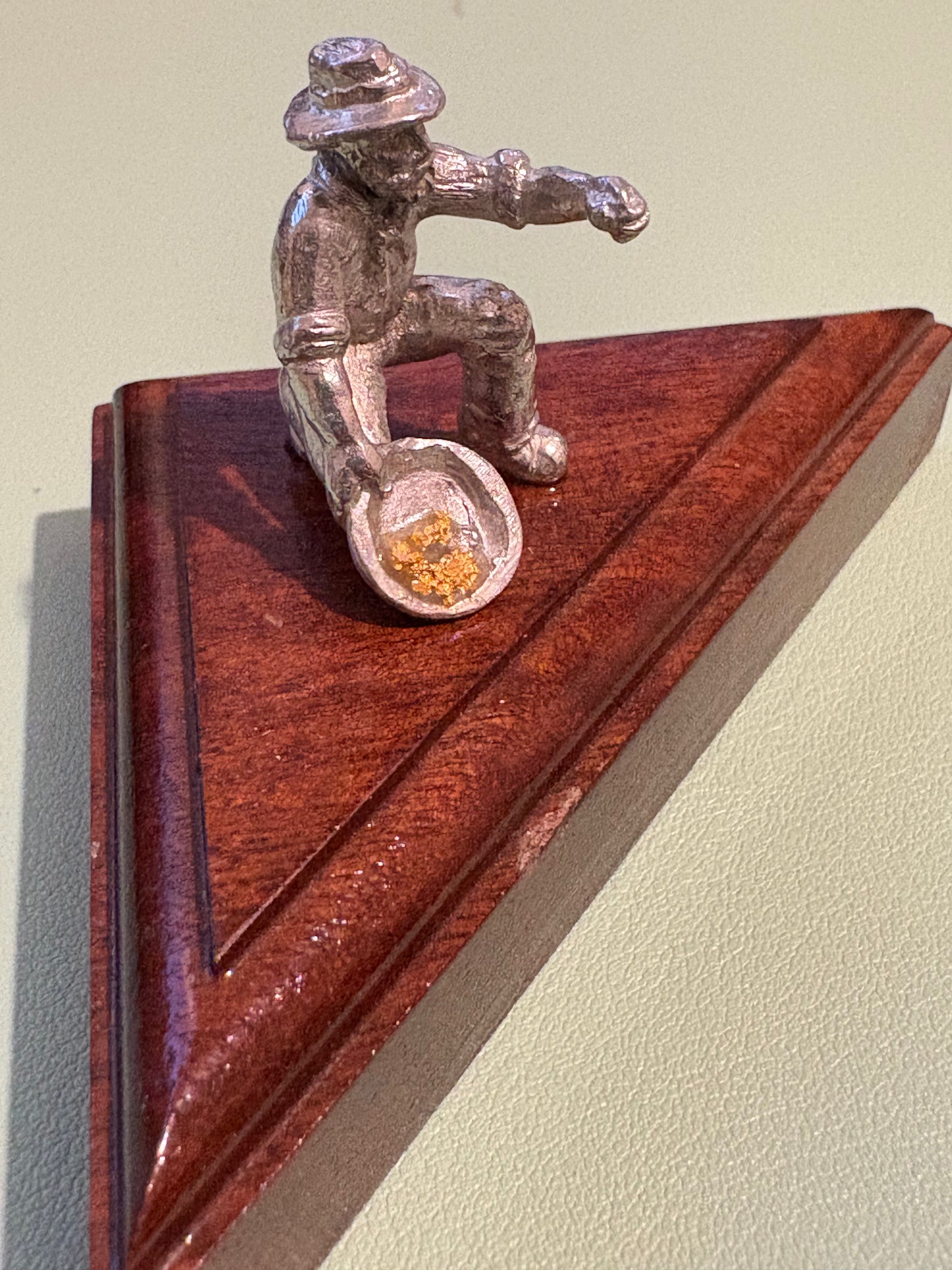 Pewter Gold Prospector with "Pocket Treasure Gold Nugget"