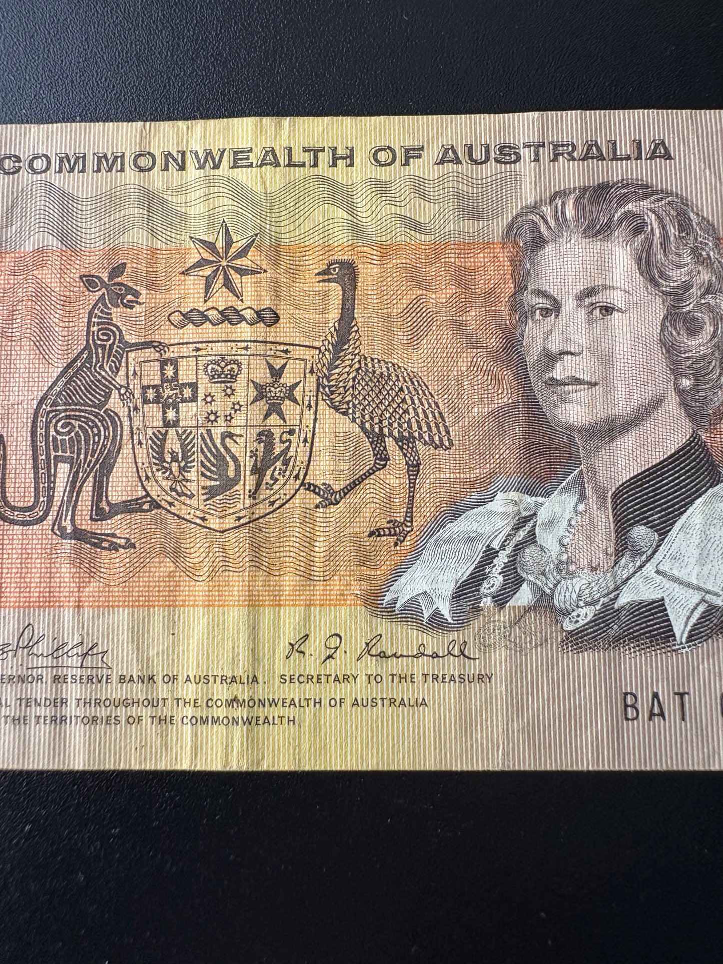 1969 $1 Australia Paper Banknote - Phillips Randall BAT 079142