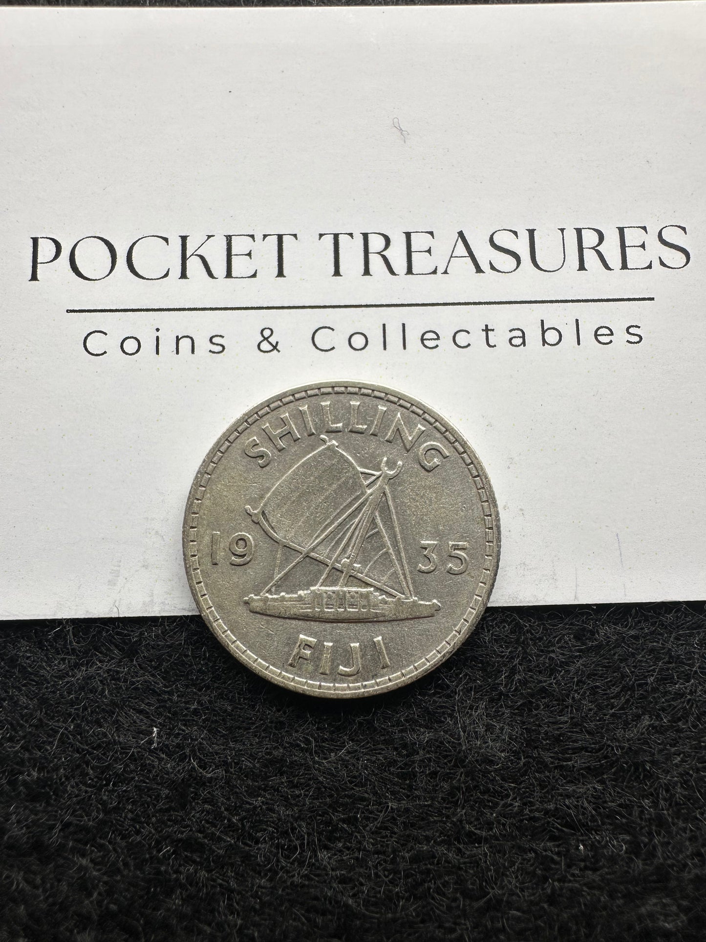 1935 Fiji Shilling - KM# 4 - .50 Silver