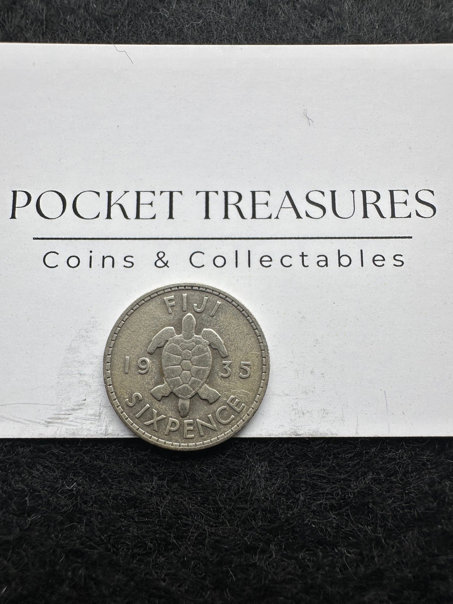 1935 Fiji Sixpence - KM# 3 - .500 Silver