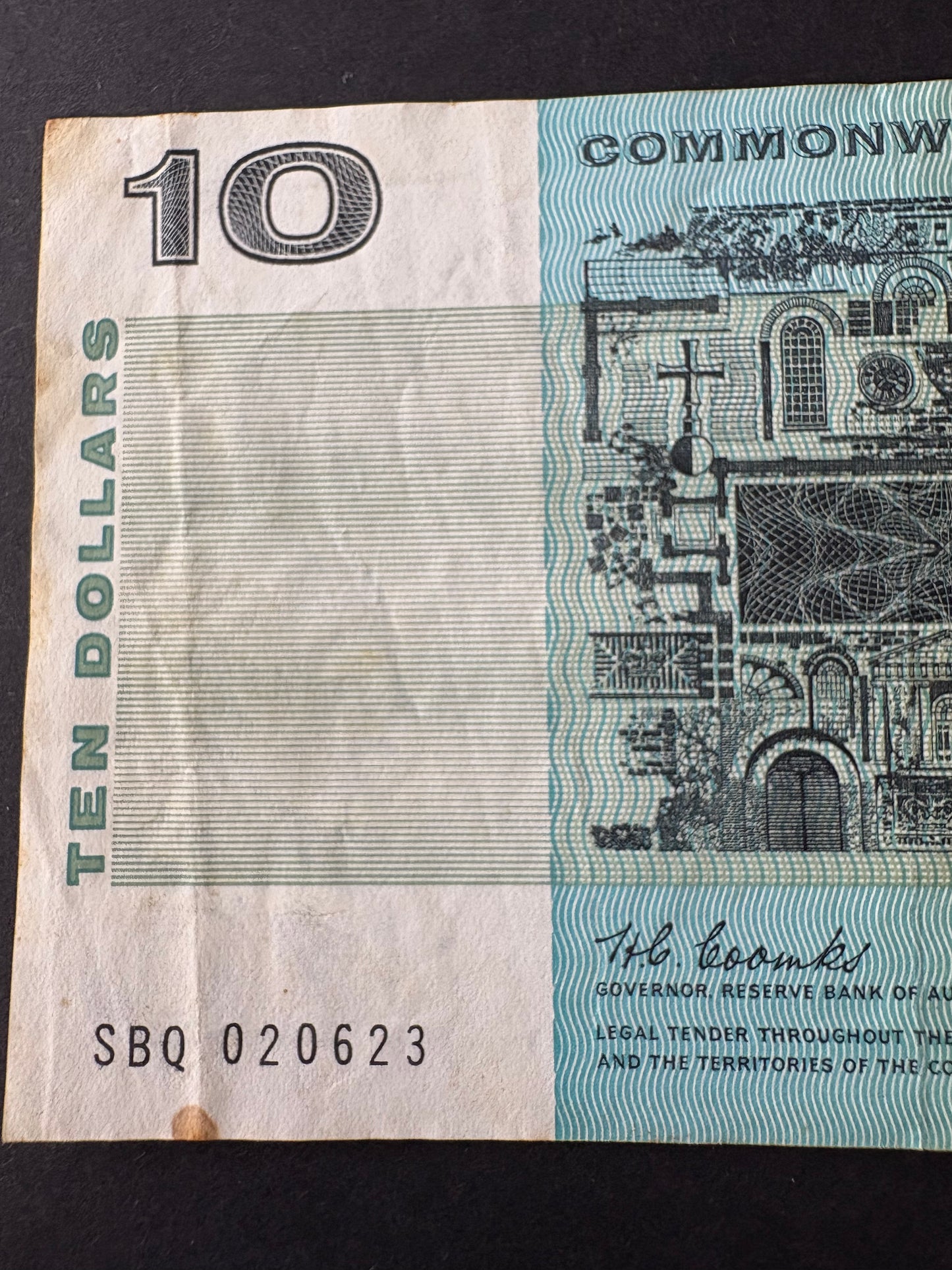 1966 $10 Australia Paper Banknote - Coombs Wilson SBQ 020623