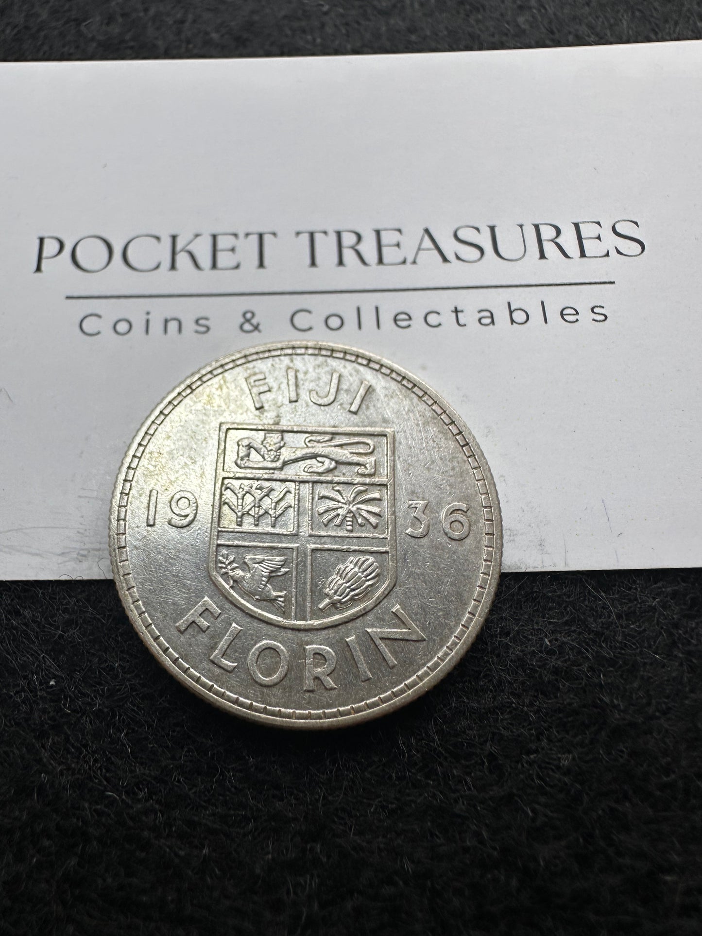 1936 Fiji Florin - KM# 5 - .50 Silver