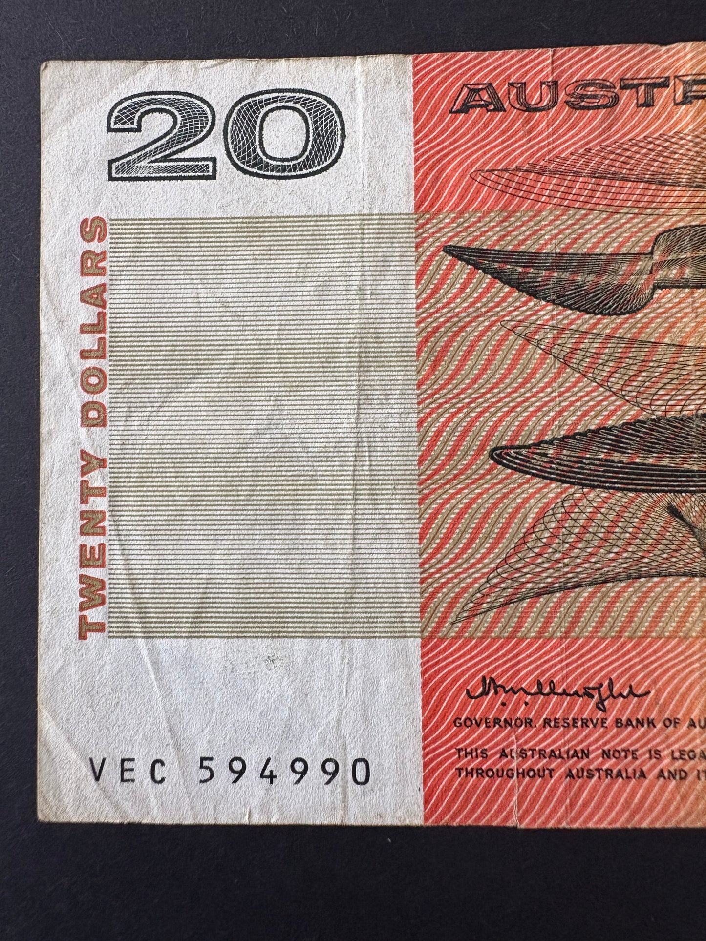 1979 $20 Australia Paper Banknote - Knight Stone VEC 594990