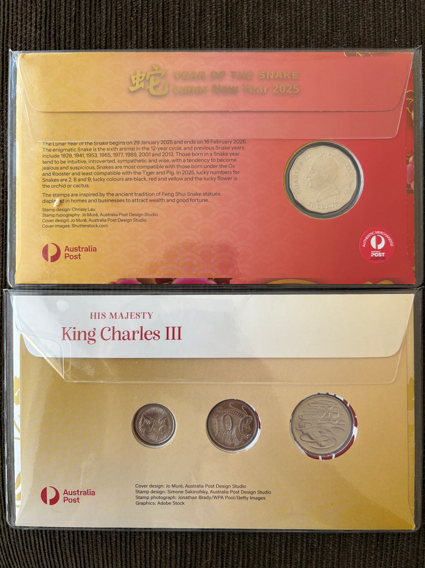 2025 Melbourne Money Expo ANDA PNC Duo - Lunar Snake 50 cent & His Majesty King Charles III 3 coin PNC (Day 1)