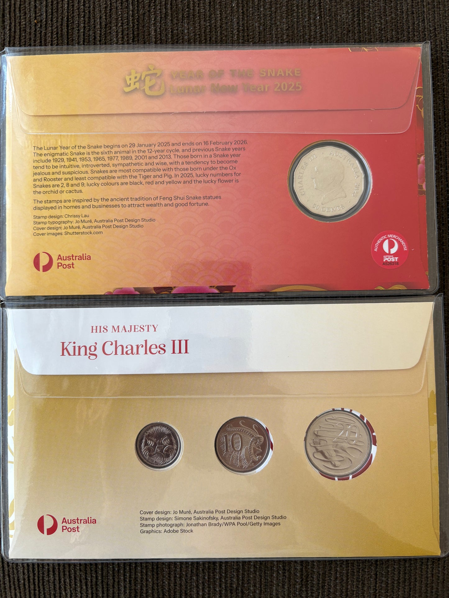 2025 Melbourne Money Expo ANDA PNC Duo - Lunar Snake 50 cent & His Majesty King Charles III 3 coin PNC (Day 2)