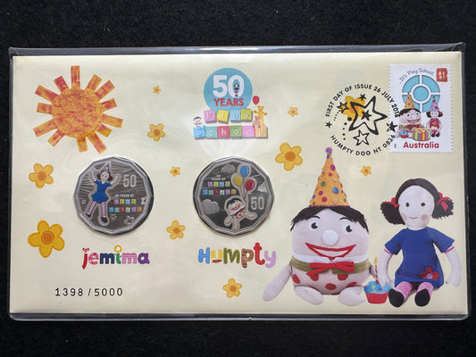 2016 50th Anniversary of Play School 'Jemima & Humpty' 50c Dual Coin PNC