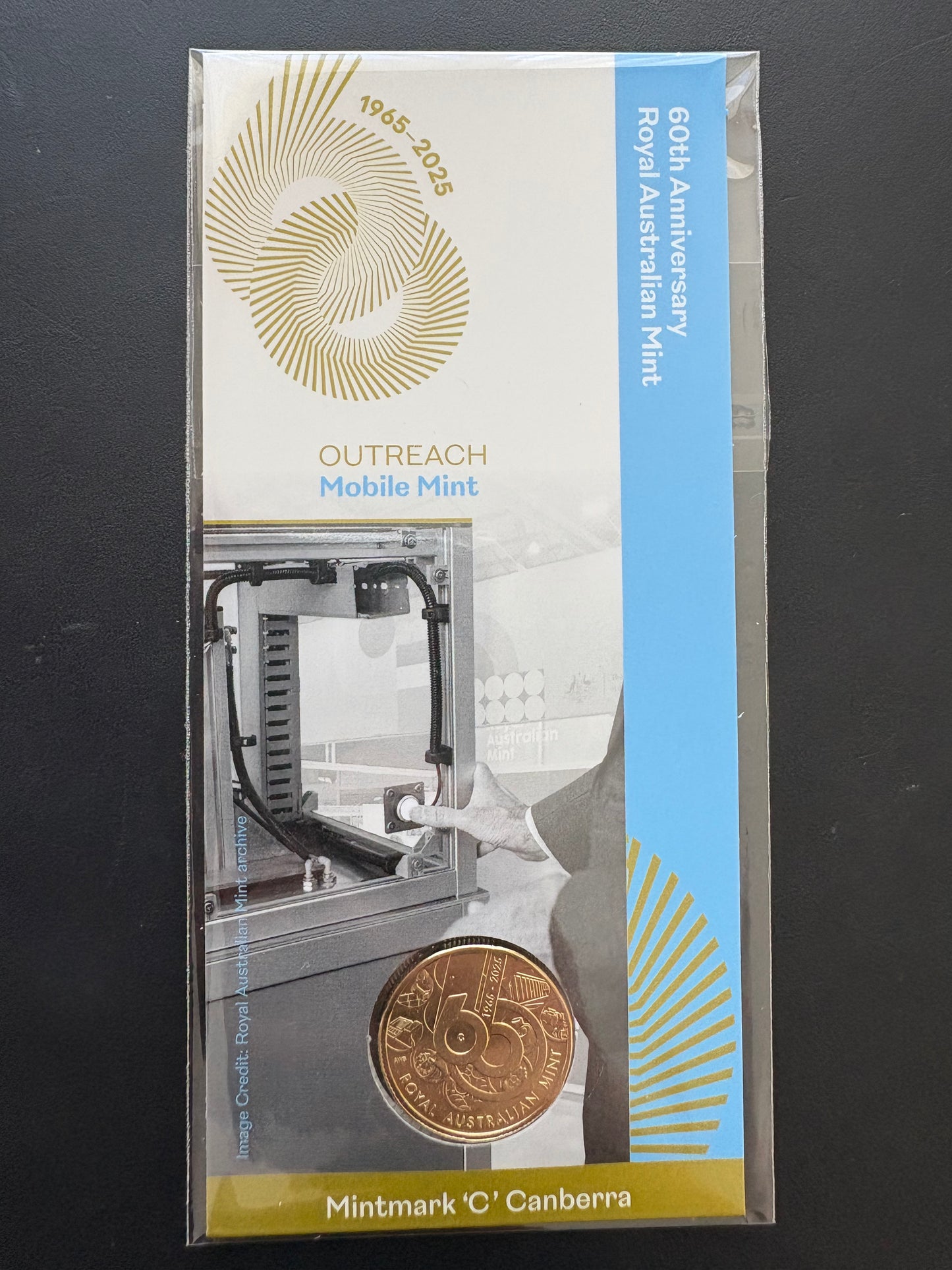 2025 $1 60th Anniversary of Royal Australian Mint C Mintmark - Celebrating Outreach - Mobile Mint