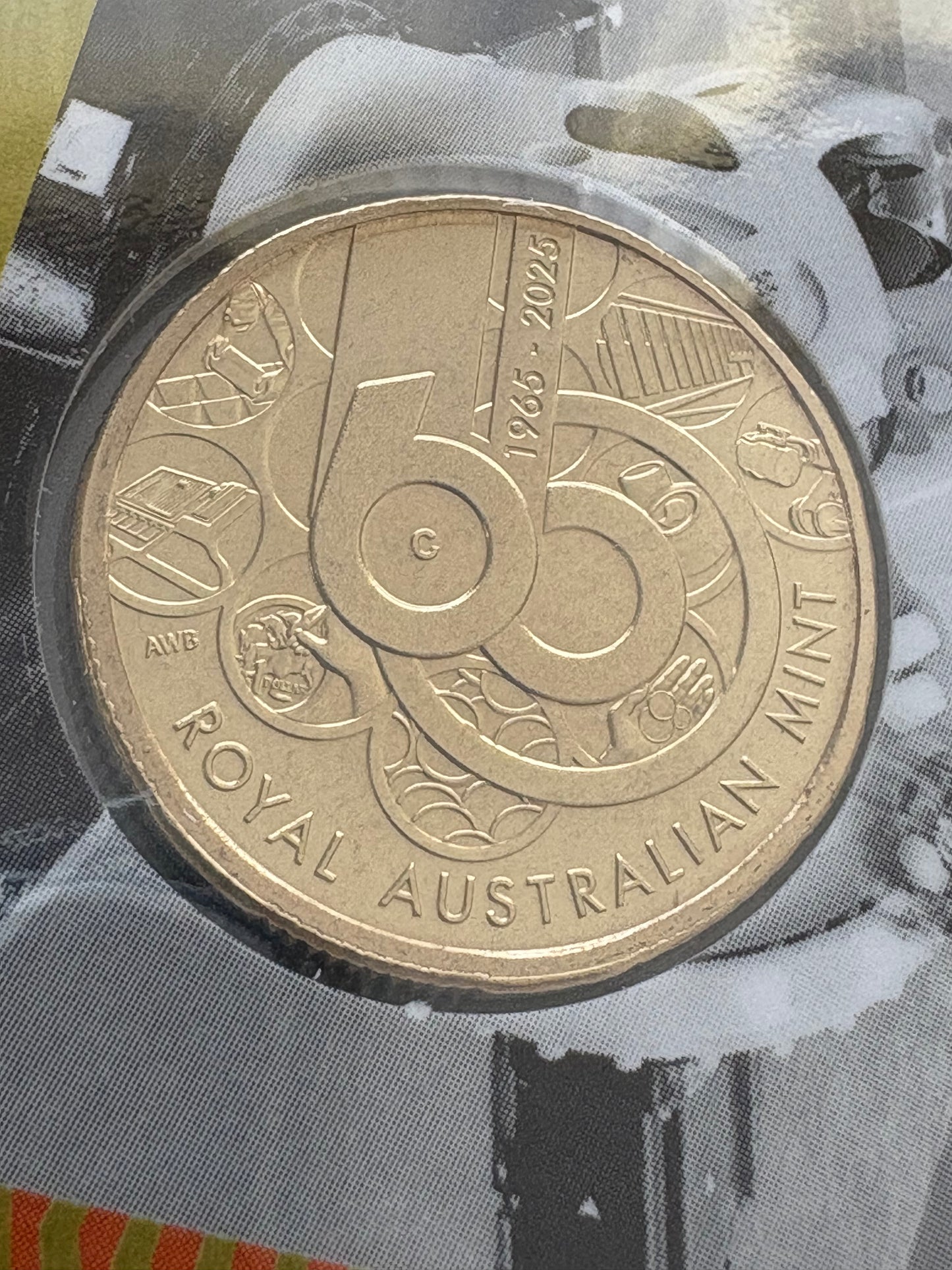 2025 $1 60th Anniversary of Royal Australian Mint C Mintmark - Celebrating Money Making Machines