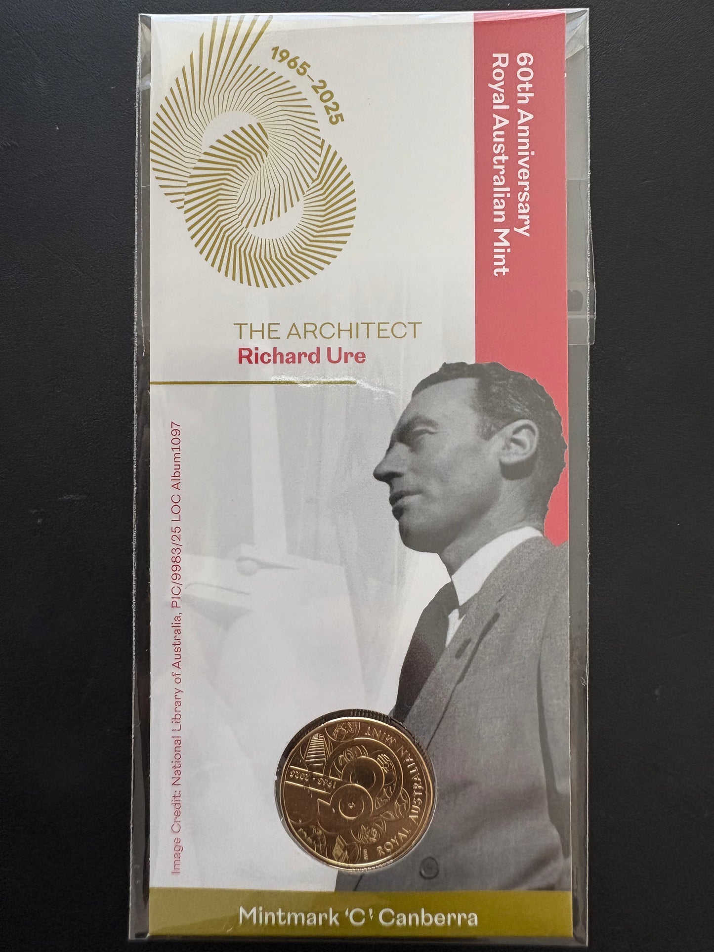 2025 $1 60th Anniversary of Royal Australian Mint C Mintmark - Celebrating the Architect - Richard Ure