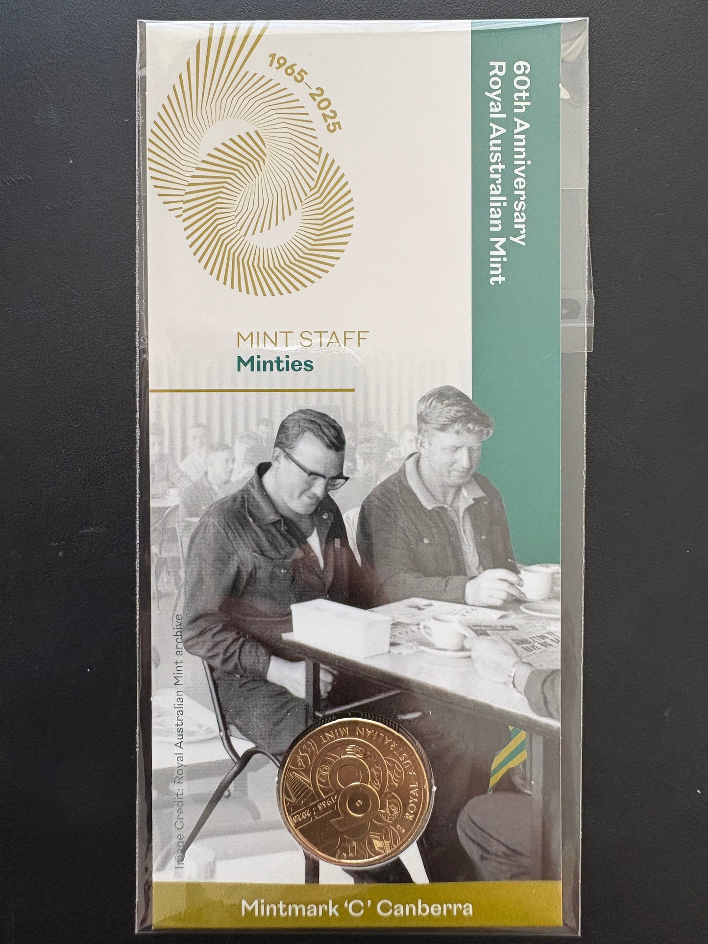 2025 $1 60th Anniversary of Royal Australian Mint C Mintmark - Celebrating Mint Staff - Minties