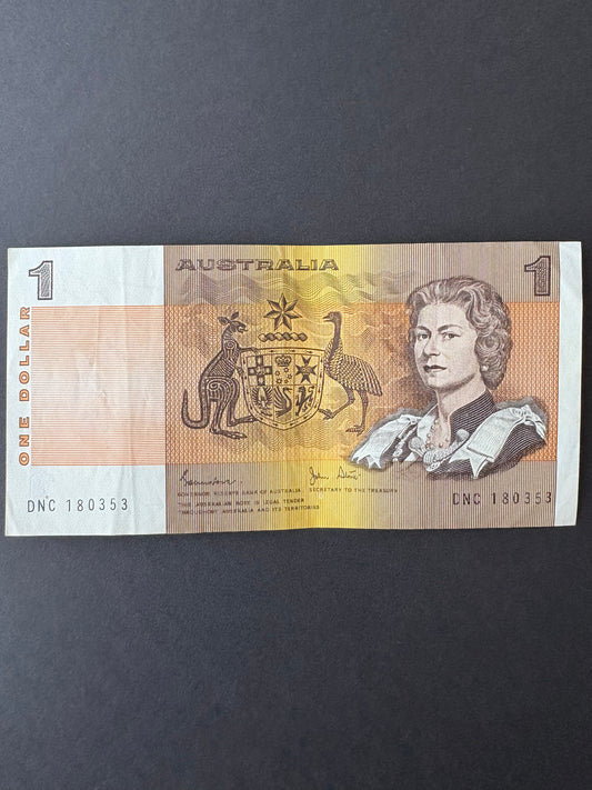 1982 $1 Australia Paper Banknote - Johnston Stone - DNC 180353