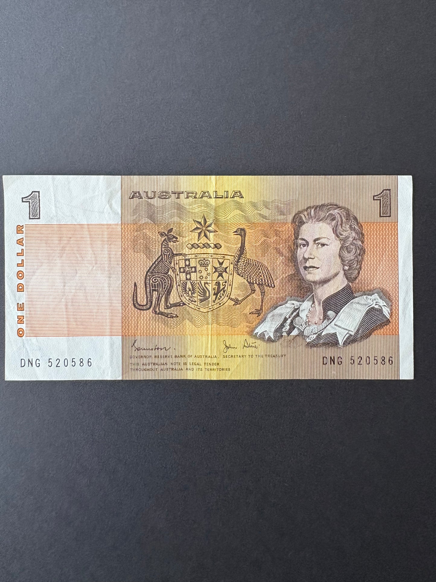 1982 $1 Australia Paper Banknote - Johnston Stone - DNG 520586