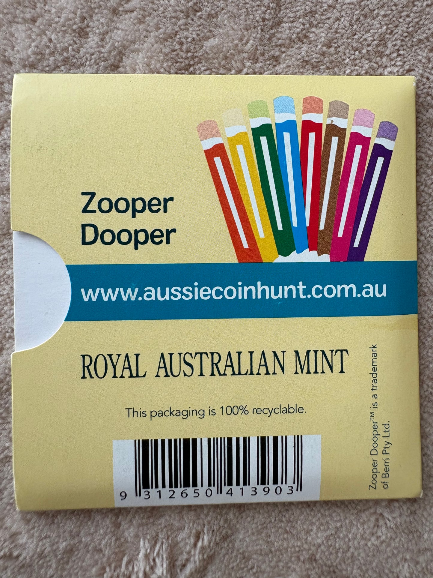 2019 $1 The Great Aussie Coin Hunt - Z for Zooper Dooper