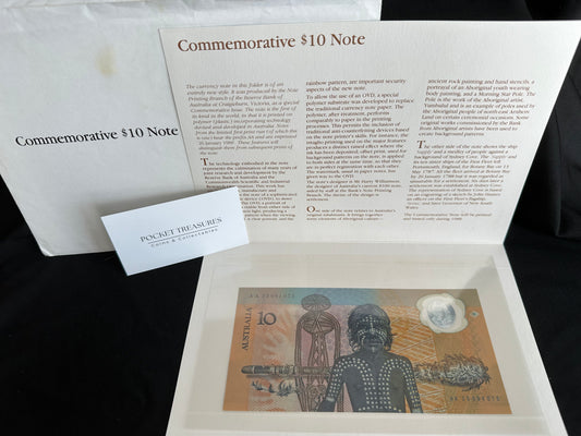 1988 $10 Australian Bicentennial Polymer Banknote Collector Issue