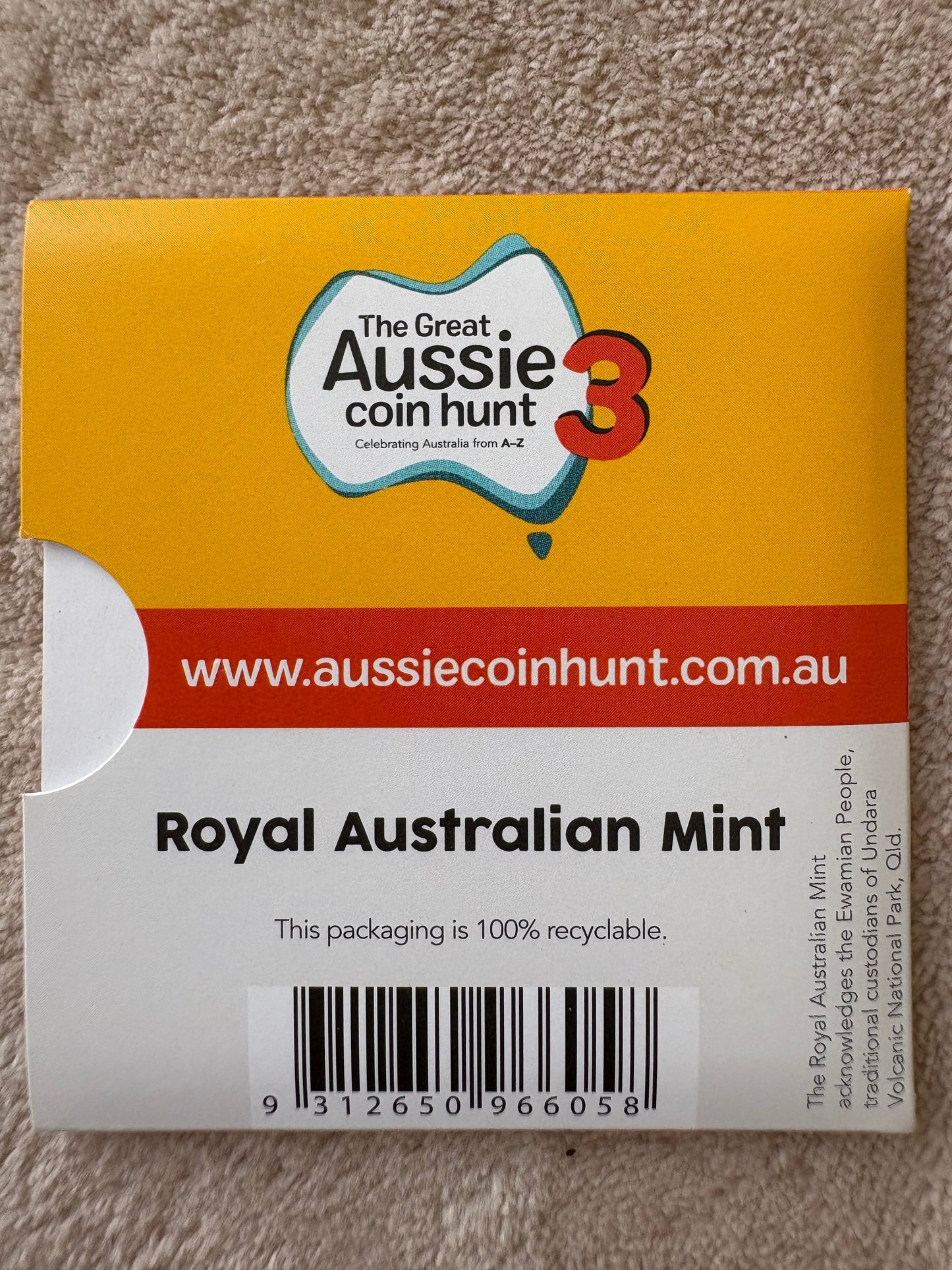 2022 $1 The Great Aussie Coin Hunt 3 - U for Undara Lava Tubes