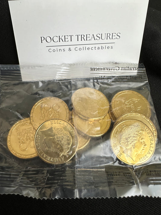 2017 Royal Australian Mint $1 100 Years of ANZAC The Spirit Lives On Mint Bag of 10 Uncirculated Coins